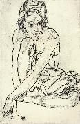 Egon Schiele Squatting Woman oil painting reproduction
